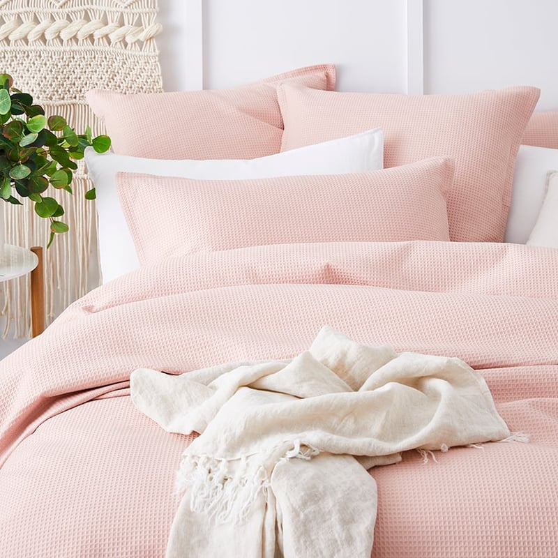 Tribeca Waffle Quilt Cover Set Rose