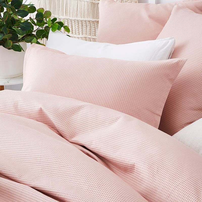 Tribeca Waffle Quilt Cover Set Rose