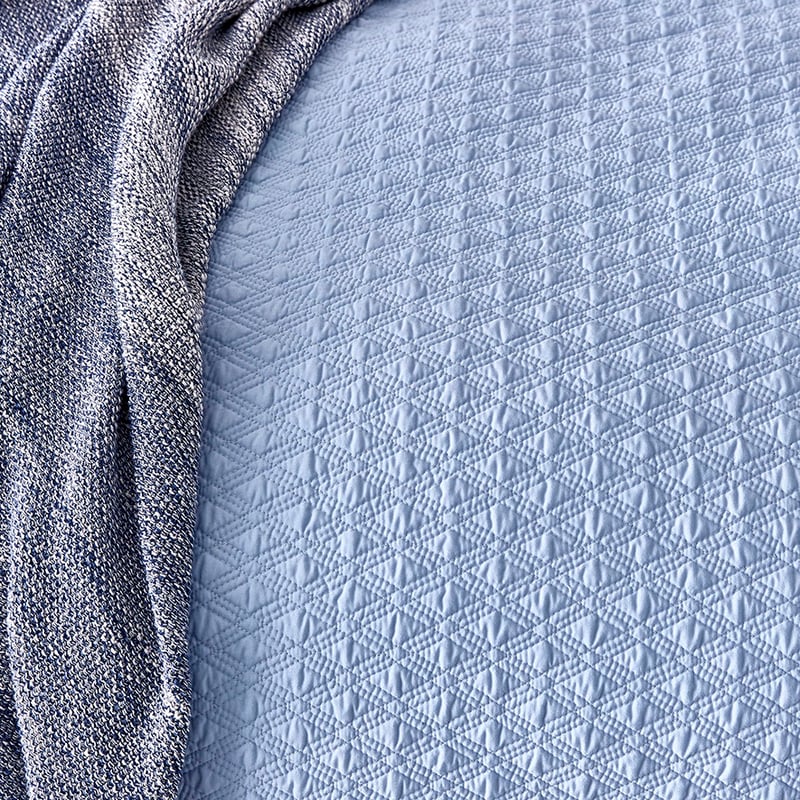 Prague Quilt Cover Blue Fog