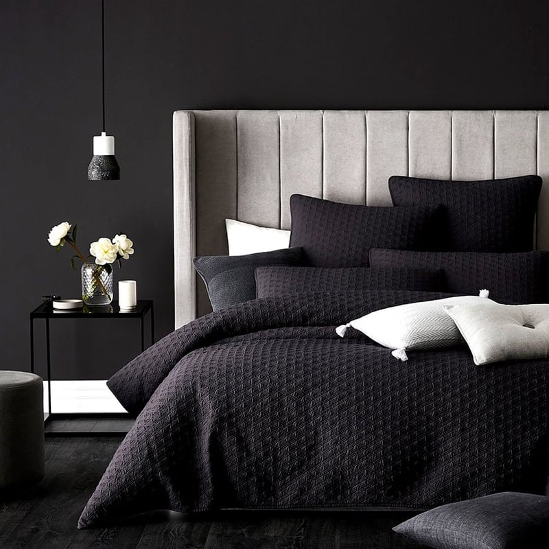 Prague Quilt Cover Coal 