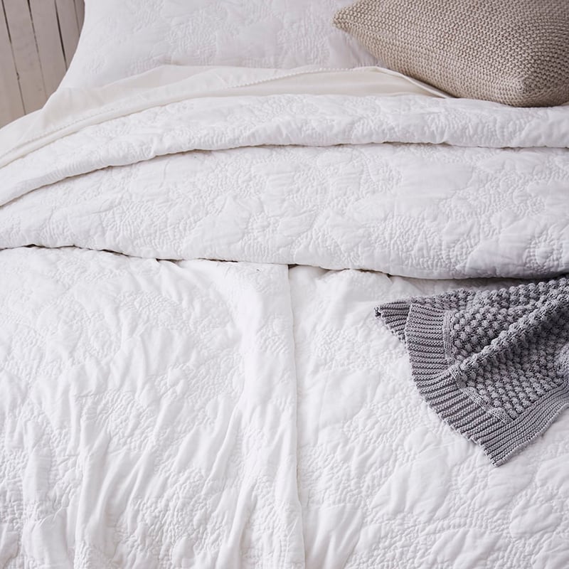 Maison Toulouse Bedlinen Queen-King White Coverlet
