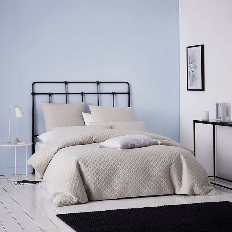 Thompson Quilted Bedlinen Std P/Case Rock Pair