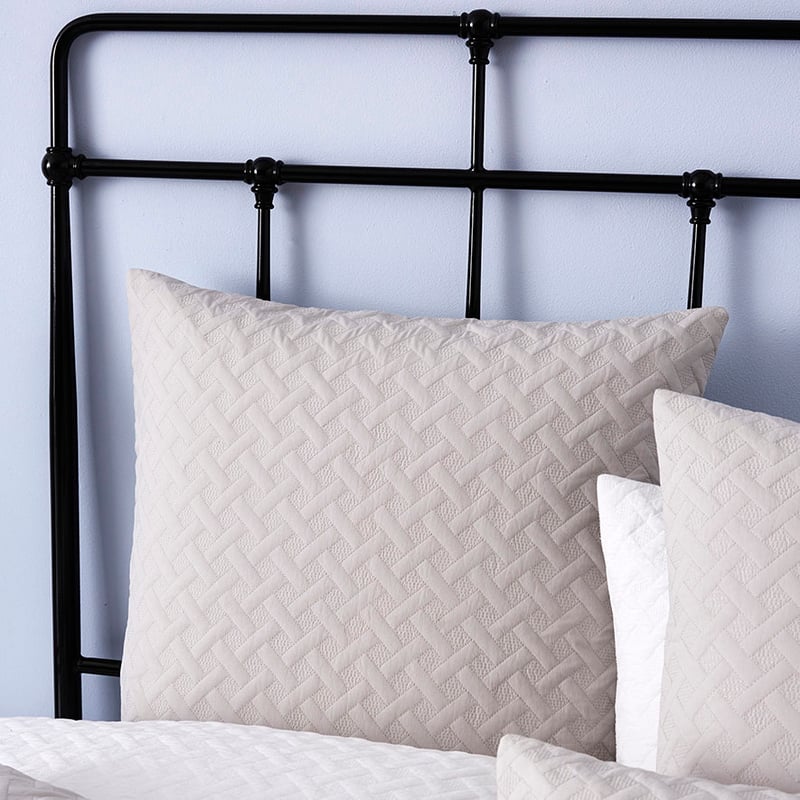 Thompson Quilted Bedlinen Std P/Case Rock Pair