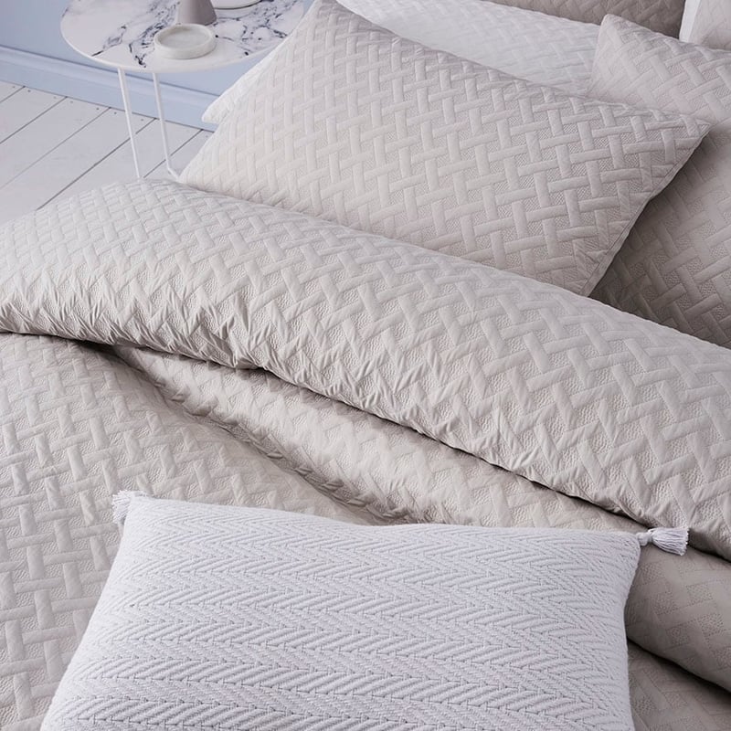 Thompson Quilted Bedlinen Std P/Case Rock Pair