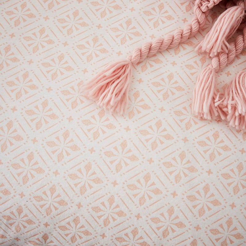 Tile Flannelette Quilt Cover Pink