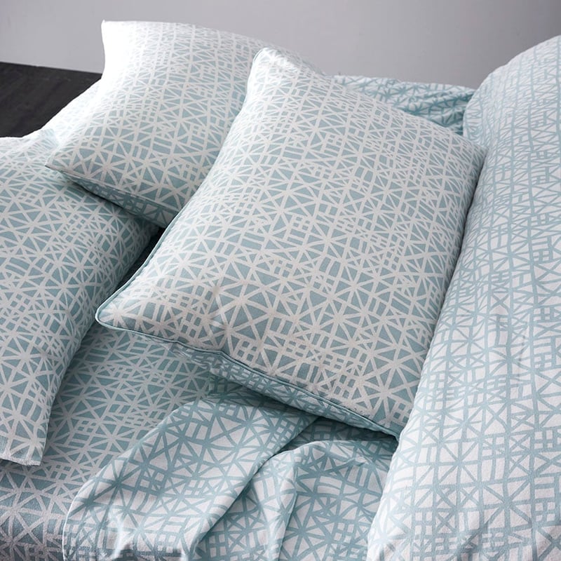 Maze Flannelette Quilt Cover Set Blue