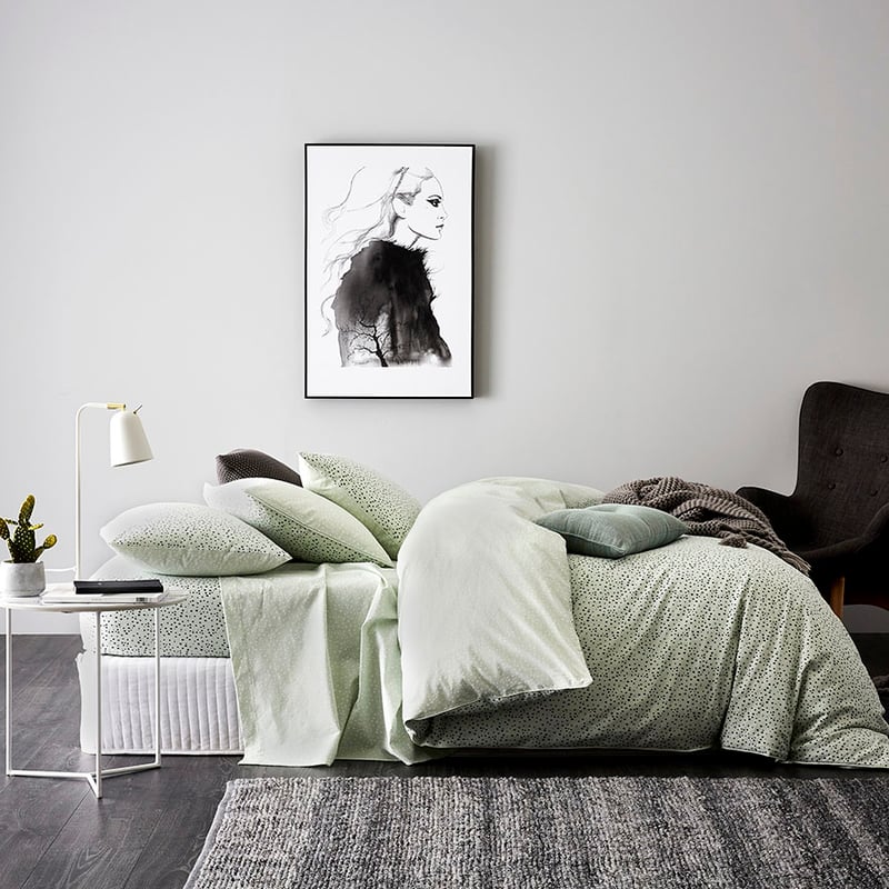 Spot Flannelette Quilt Cover Set Sky