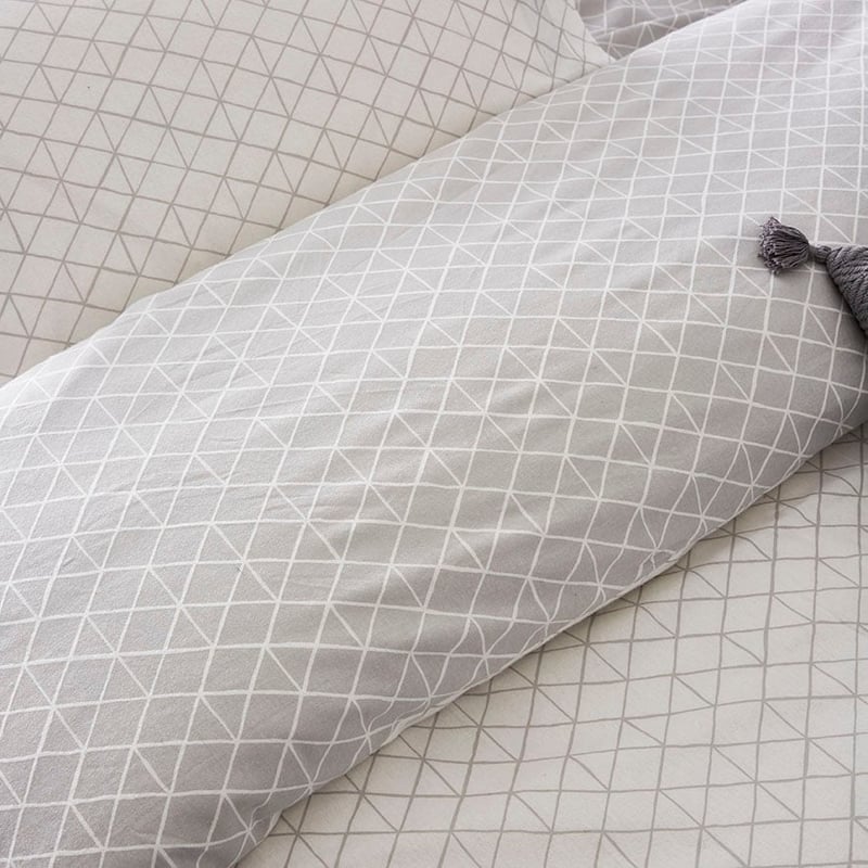 Hex Flannelette Quilt Cover Set Grey