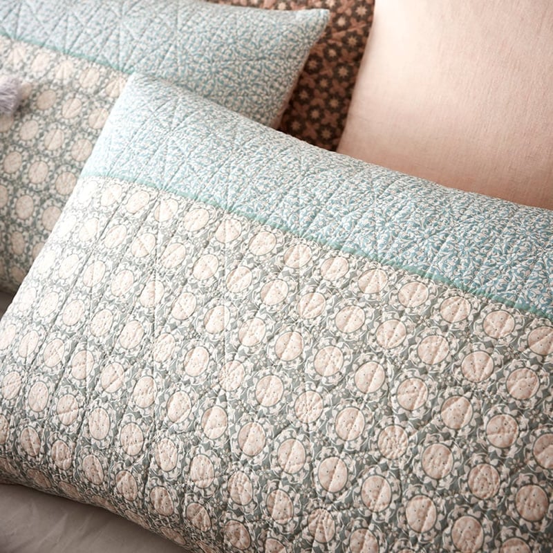 Anka Quilted Quilt Cover Pink Blue