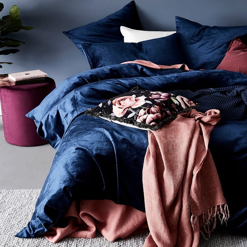 Luxe Velvet Quilt Cover Azure