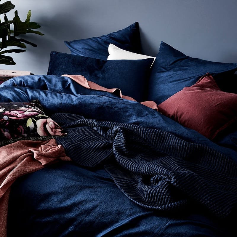 Luxe Velvet Quilt Cover Azure