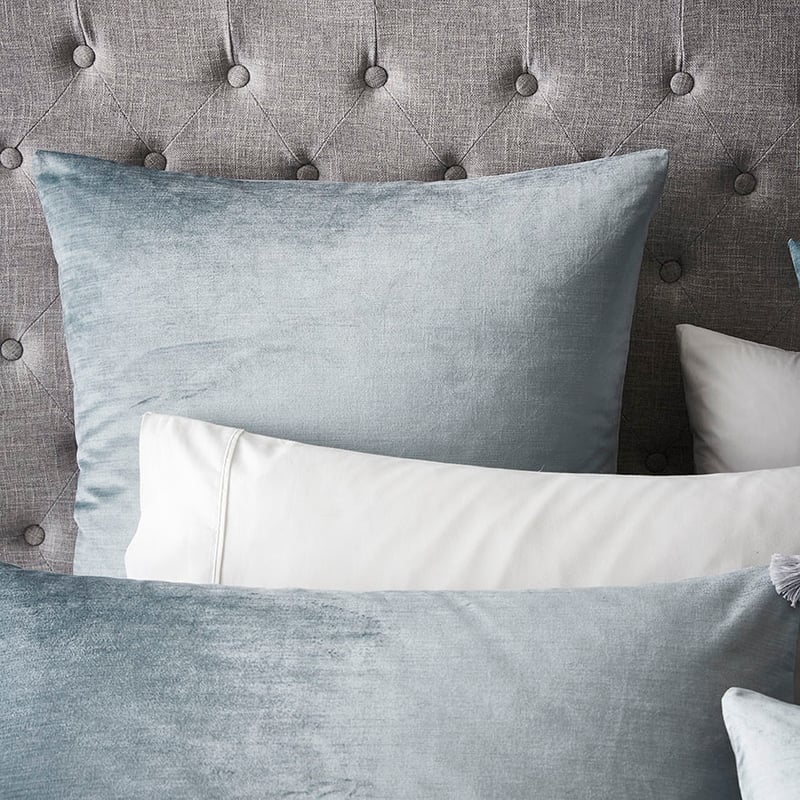 Luxe Velvet Quilt Cover Stone Duck Egg