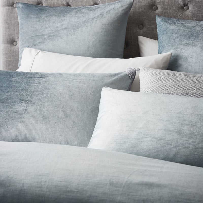 Luxe Velvet Quilt Cover Stone Duck Egg