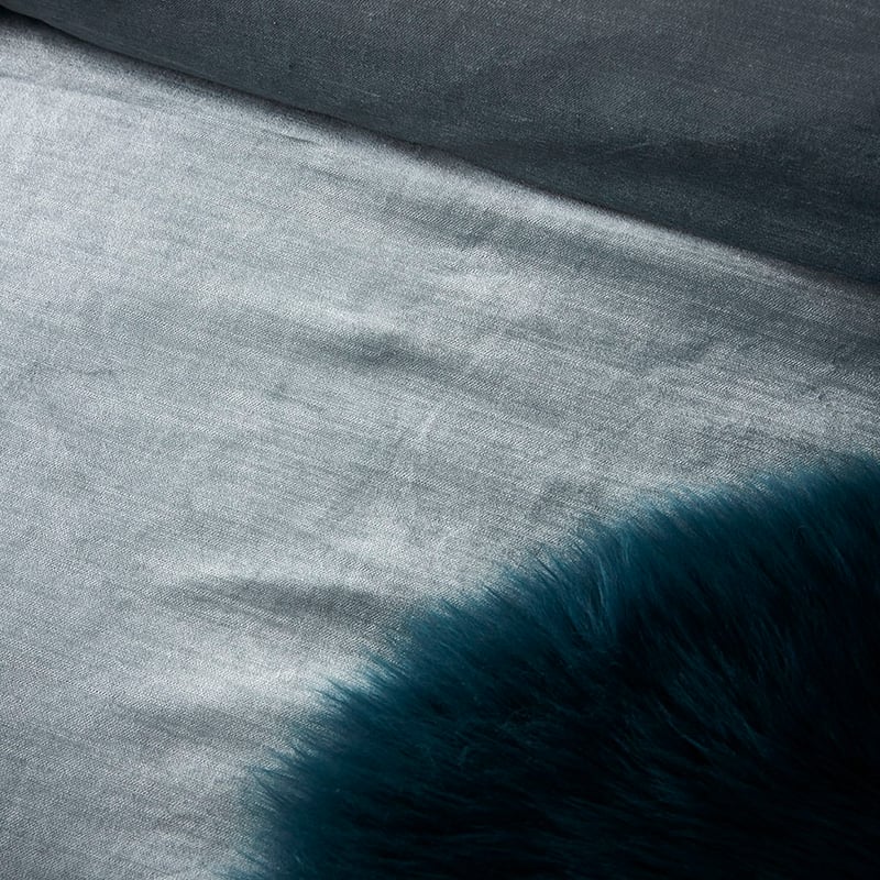 Luxe Velvet Quilt Cover Stone Duck Egg