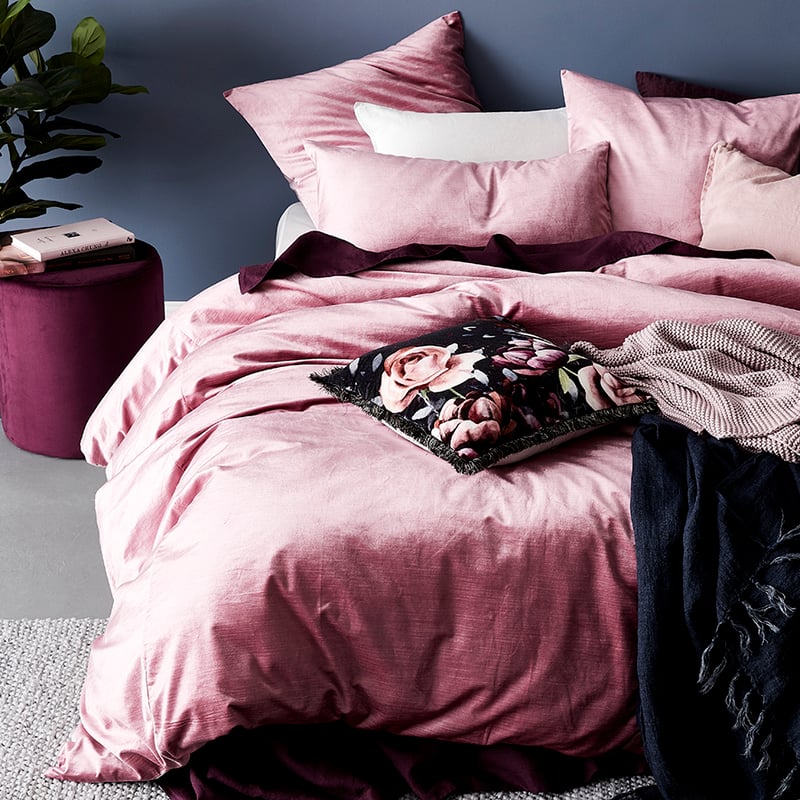Luxe Velvet Quilt Cover Dusty Rose
