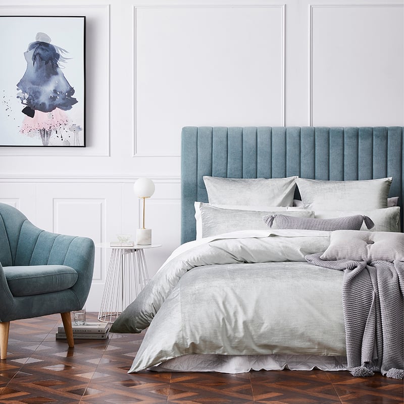 Luxe Velvet Quilt Cover Silver