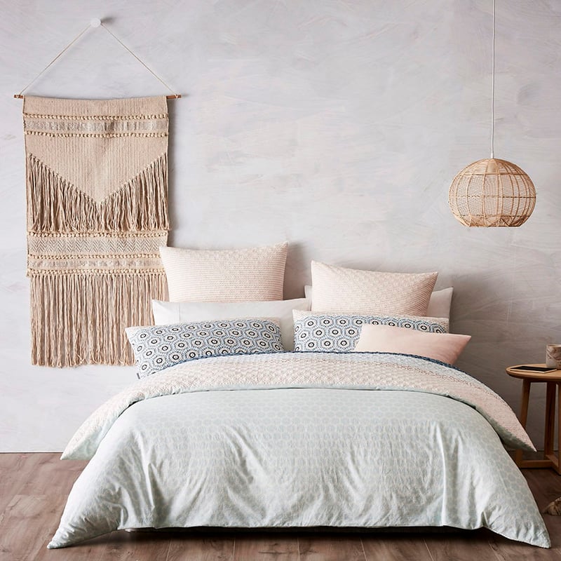 Safi Quilted Pink and Blue Quilt Cover