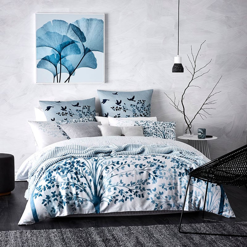 Koa Quilt Cover Set Blue