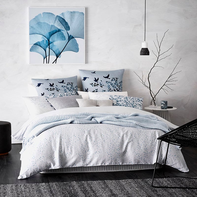 Koa Quilt Cover Set Blue
