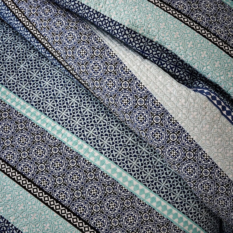 Kennedy Quilted Quilt Cover Blue