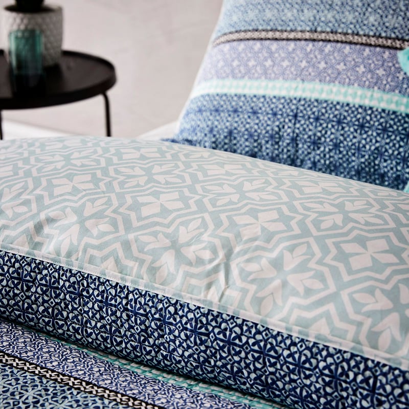 Kennedy Quilted Quilt Cover Blue