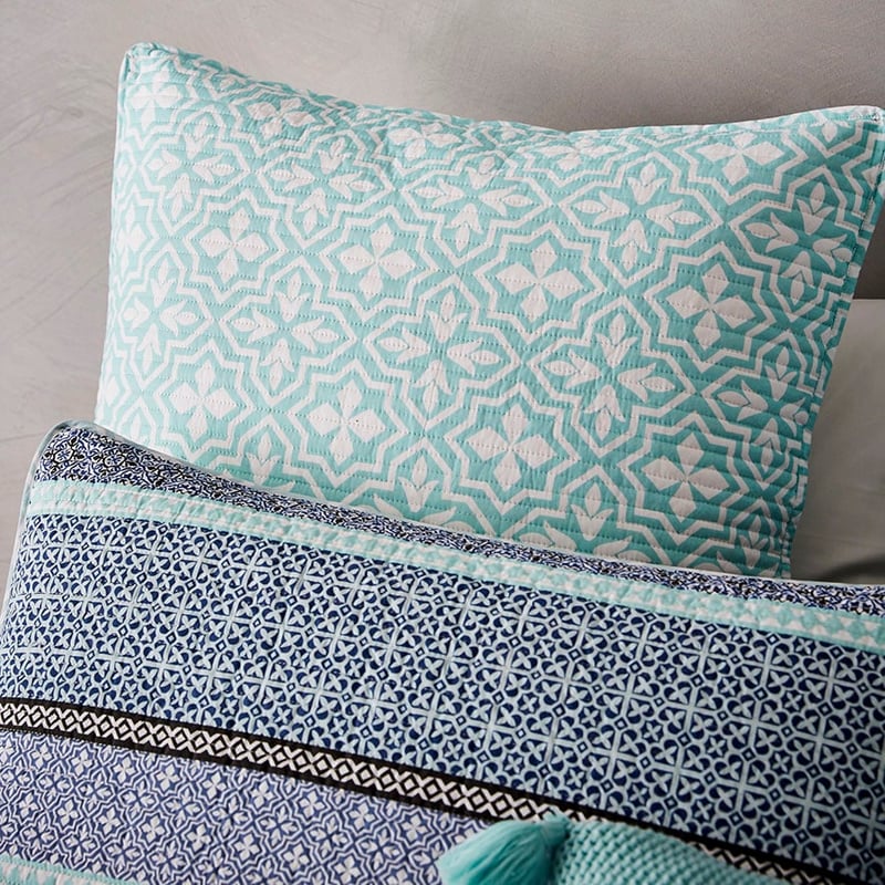 Kennedy Quilted Quilt Cover Blue