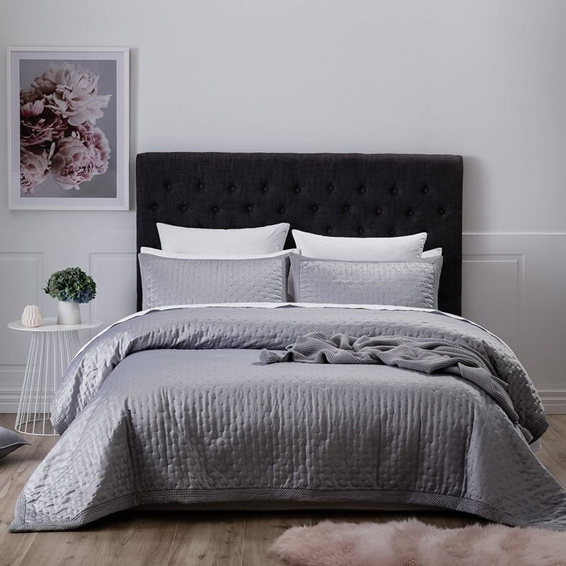 Waldorf Satin Coverlet Mist