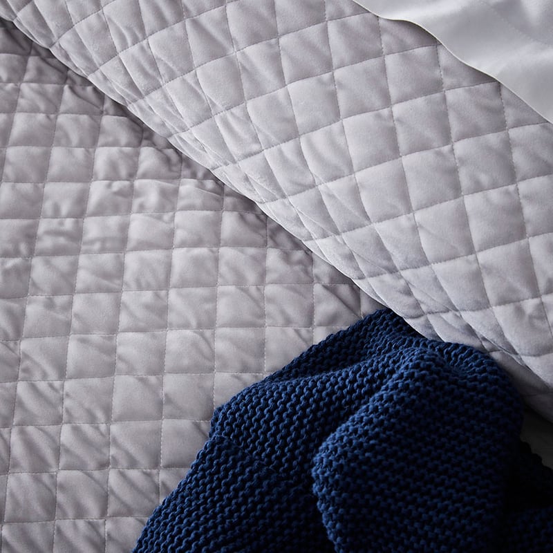 Blake Quilted Velvet Quilt Cover Cloud