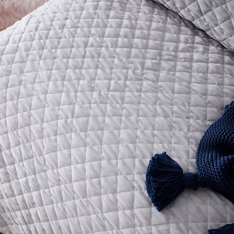 Blake Quilted Velvet Quilt Cover Cloud