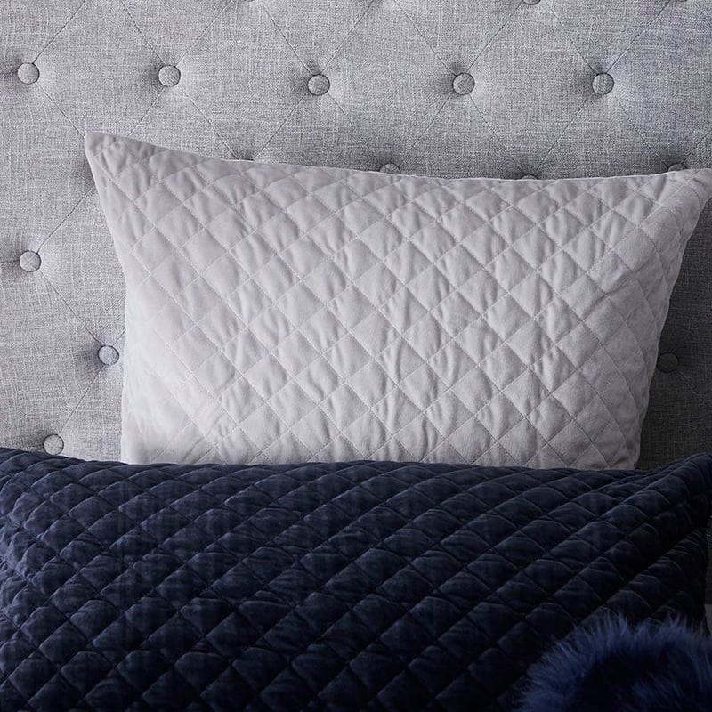 Blake Quilted Velvet Quilt Cover Cloud