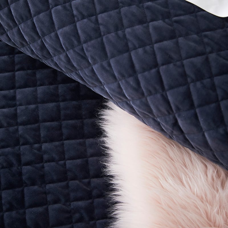 Blake Quilted Velvet Quilt Cover Peacock