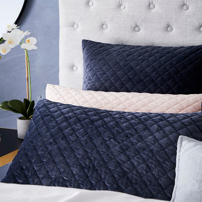 Blake Quilted Velvet Quilt Cover Peacock