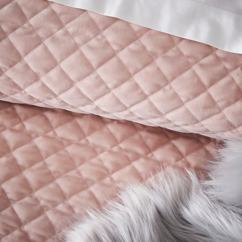 Blake Quilted Velvet Quilt Cover Pink
