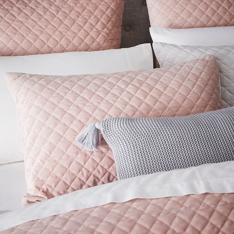Blake Quilted Velvet Quilt Cover Pink