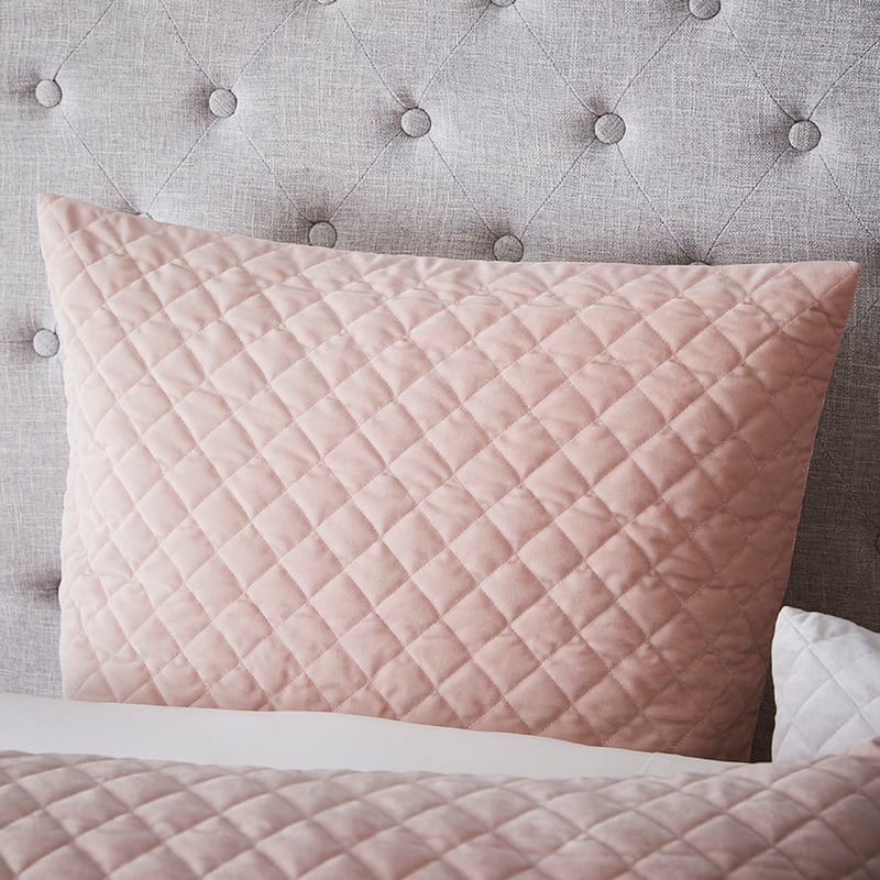 Blake Quilted Velvet Quilt Cover Pink