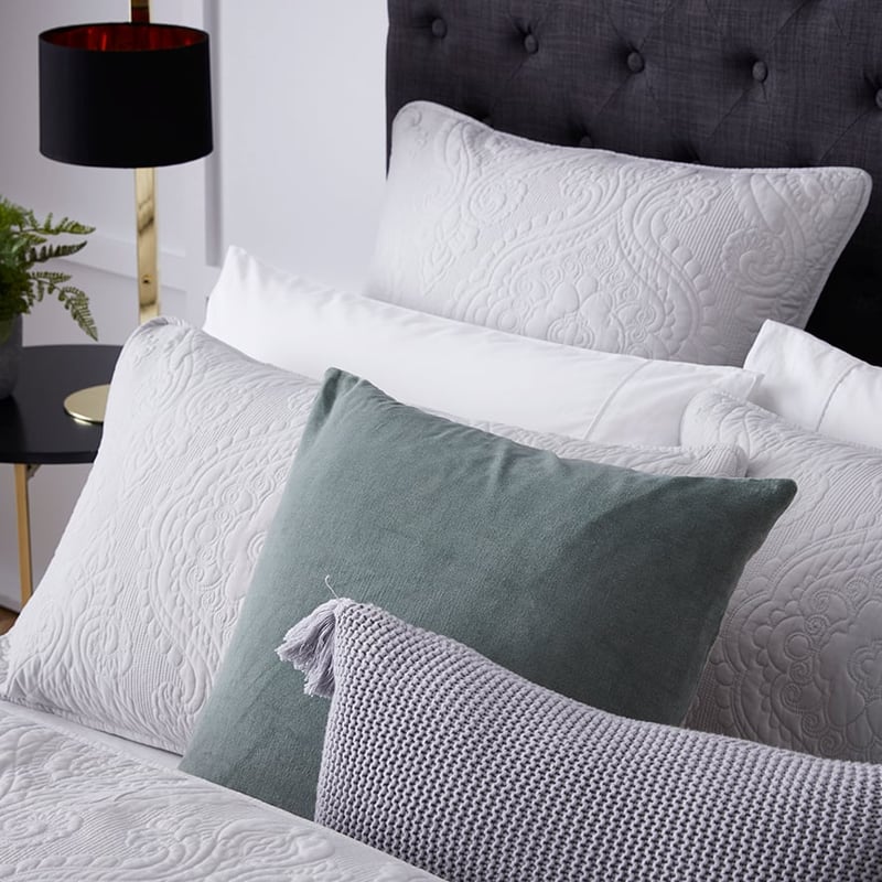 Abigail Quilted Quilt Cover Glacier