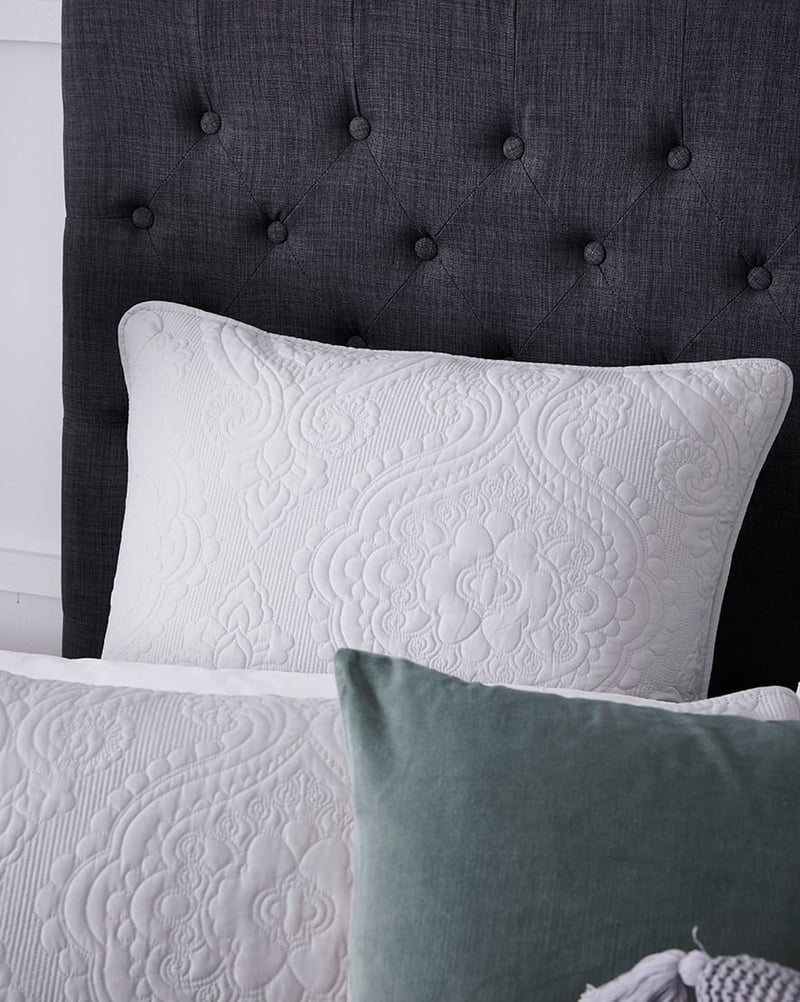 Abigail Quilted Quilt Cover Glacier