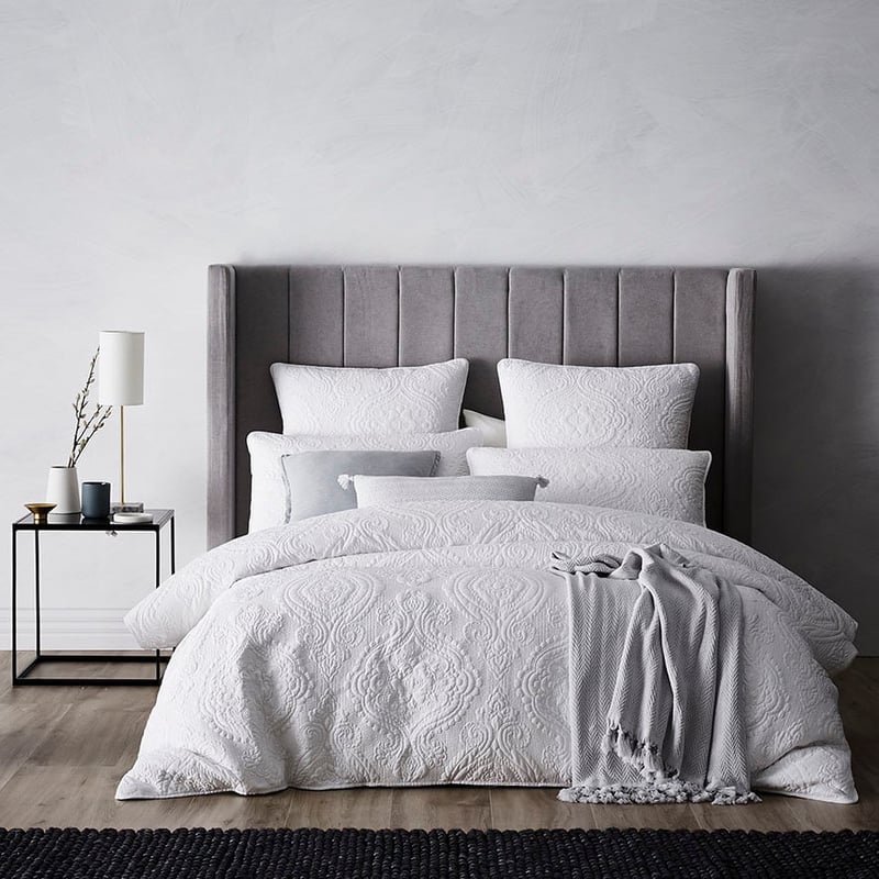 Abigail Quilted Quilt Cover White