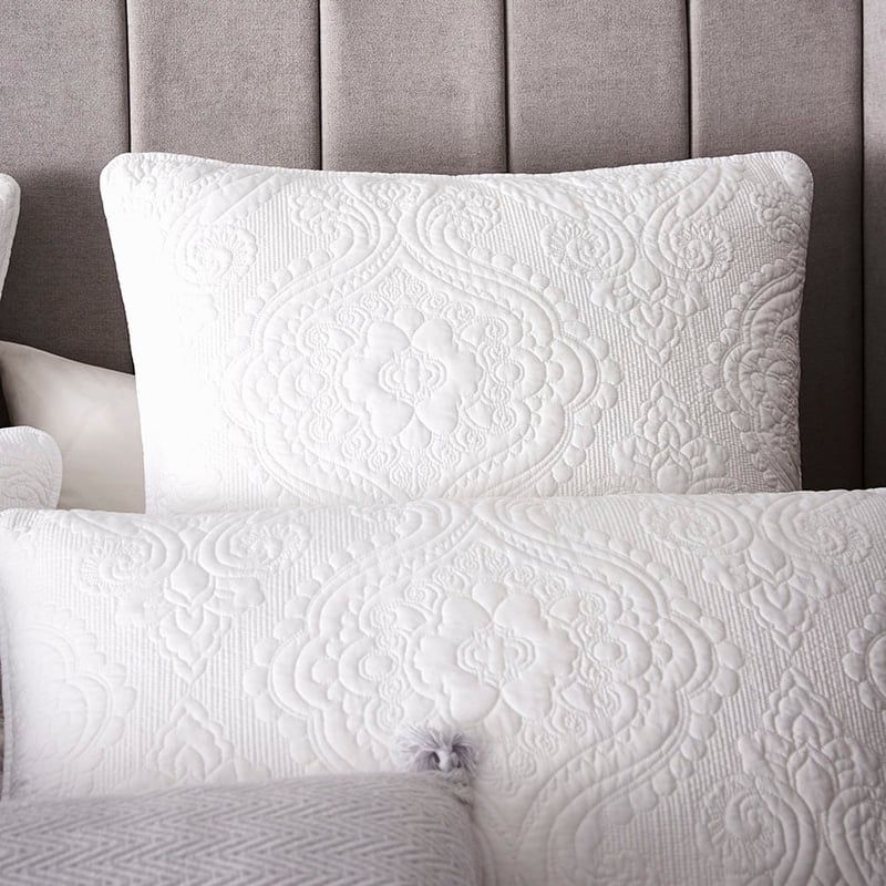 Abigail Quilted Quilt Cover White
