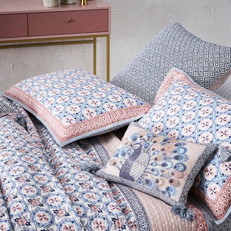 Kashmir Quilted Quilt Cover Peach
