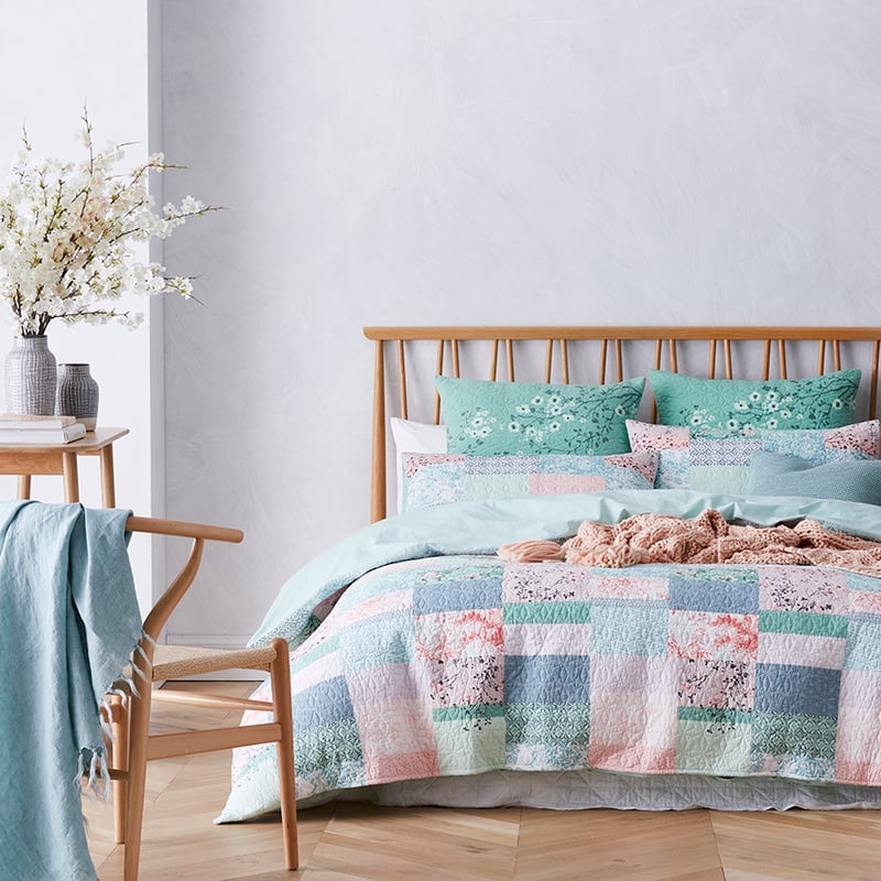 Wabi Sabi Quilted Sage Quilt Cover