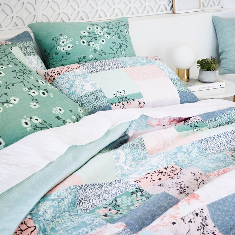 Wabi Sabi Quilted Sage Quilt Cover