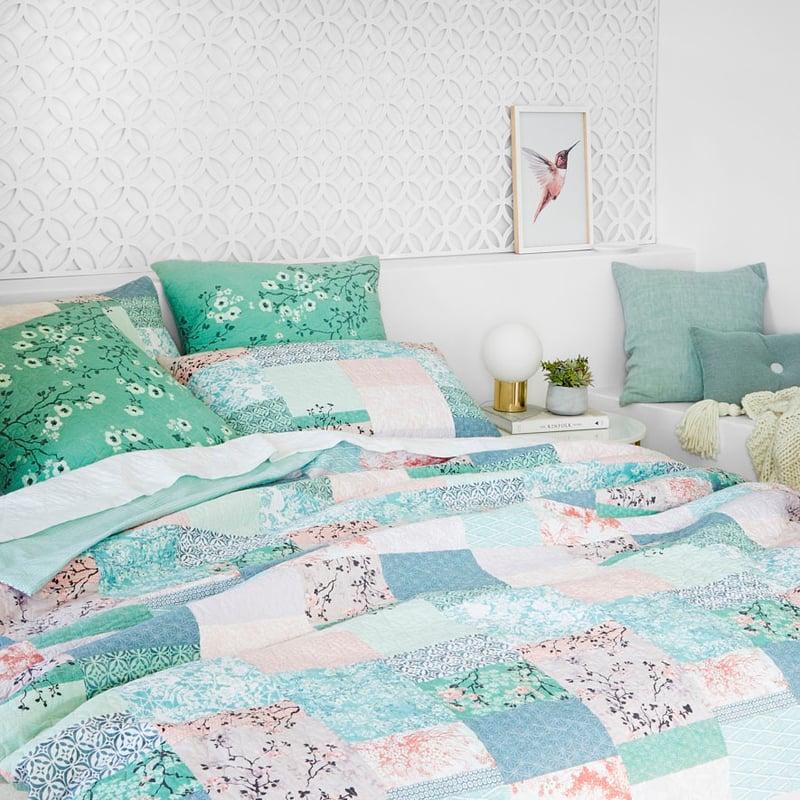 Wabi Sabi Quilted Sage Quilt Cover