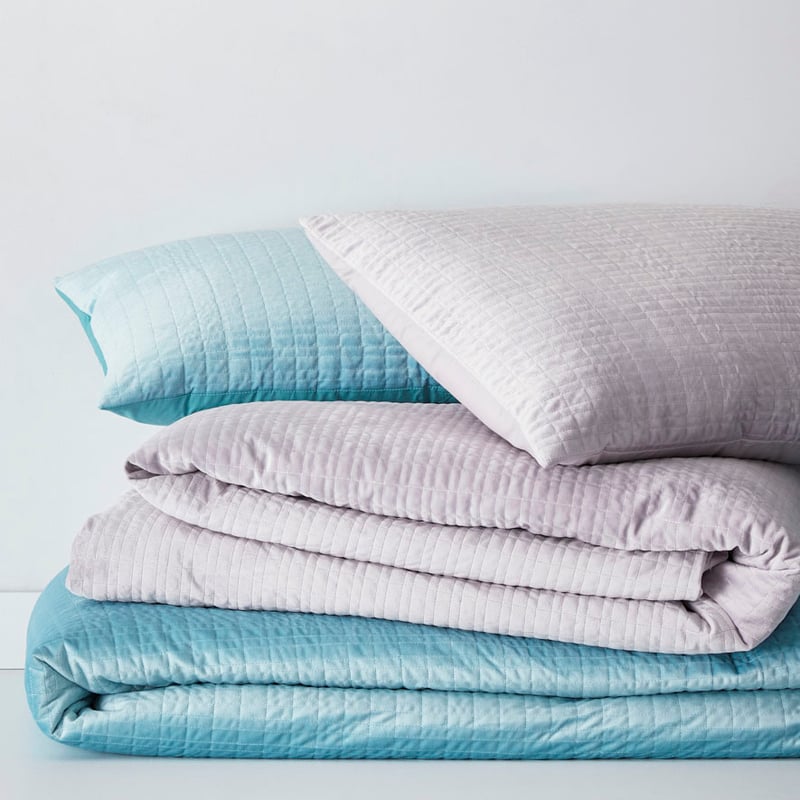 Luna Quilted Velvet Quilt Cover Teal