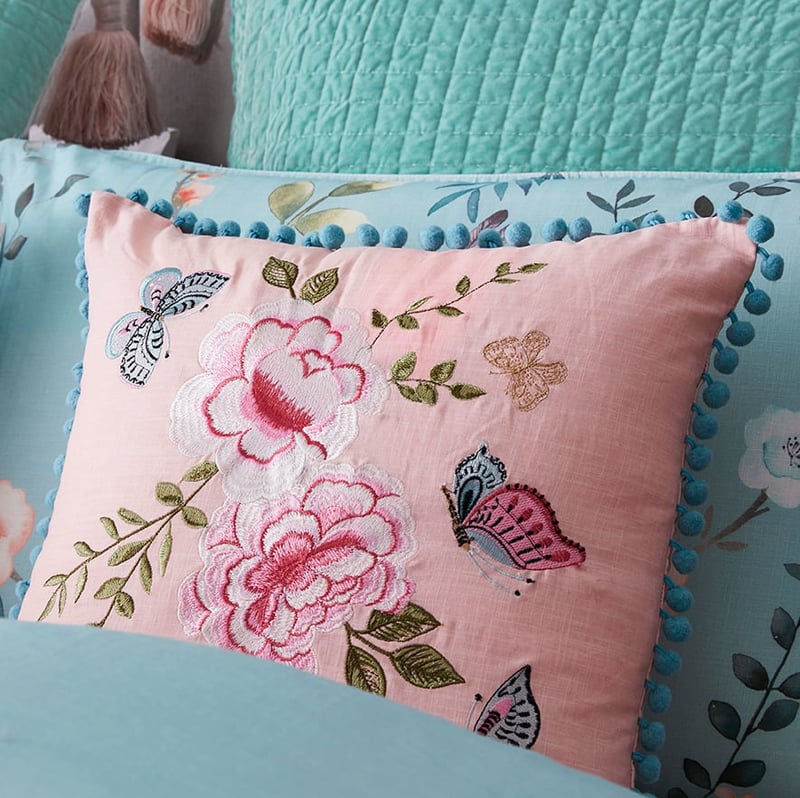 Chinoiserie Quilt Cover Set Duck Egg