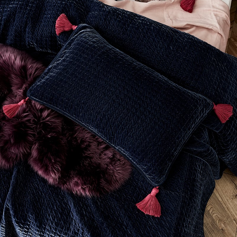 Chinoiserie Coverlet Navy