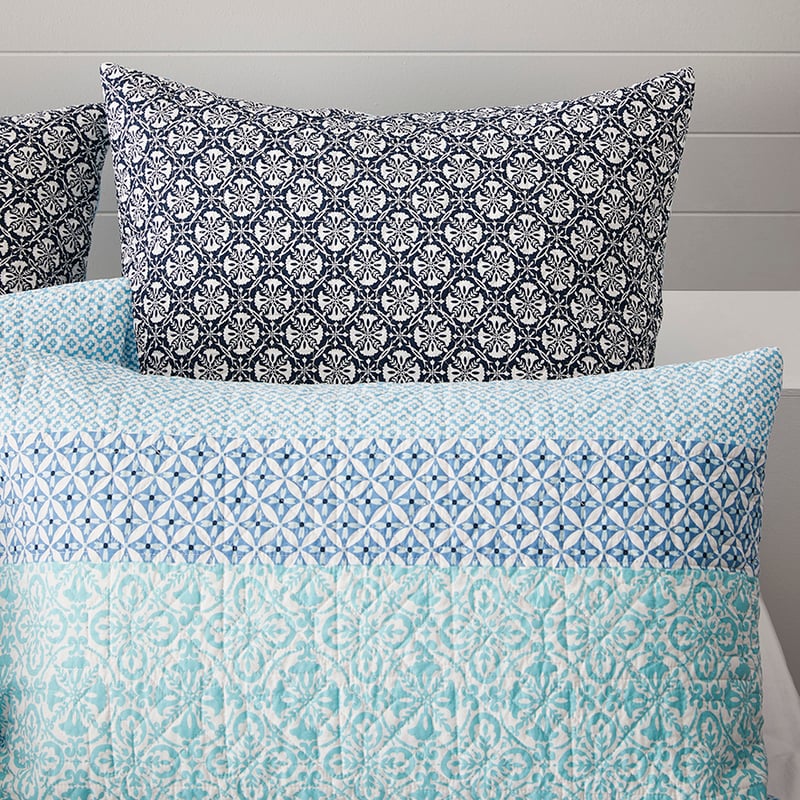 Treviso Quilted Ocean Quilt Cover