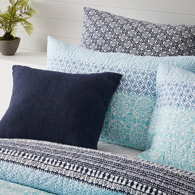 Treviso Quilted Ocean Quilt Cover