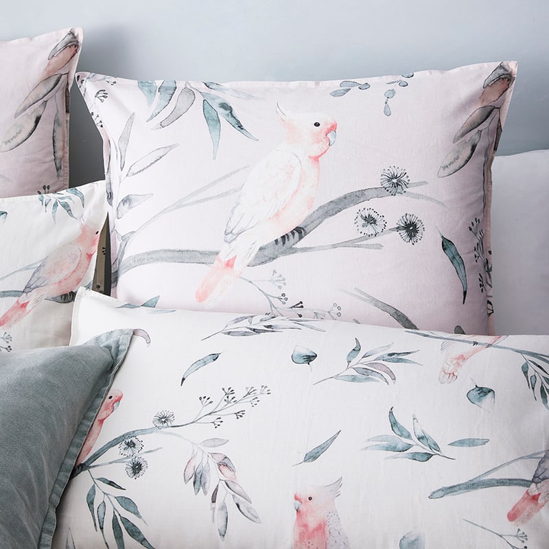 Cockatoo Quilt Cover Set White