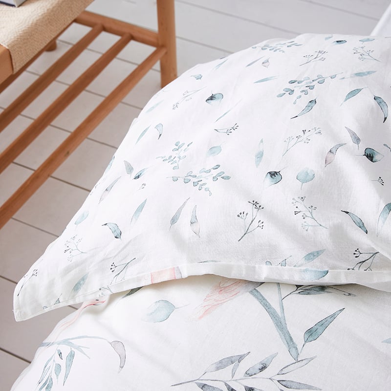 Cockatoo Quilt Cover Set White